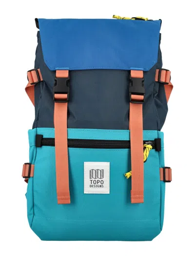 Shop Topo Designs Rover Pack Classic In Tile Blue/pond Blue
