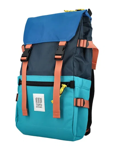 Shop Topo Designs Rover Pack Classic In Tile Blue/pond Blue