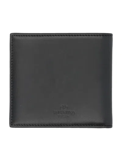 Shop Valentino Garavani Vltn Wallet In Black/white