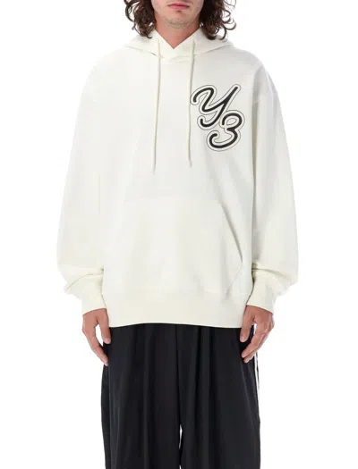 Shop Y-3 Adidas Gfx Hoodie In Off White