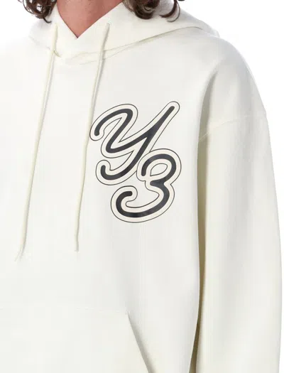 Shop Y-3 Adidas Gfx Hoodie In Off White