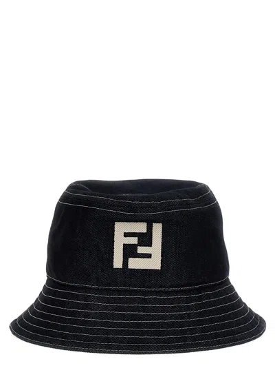 Shop Fendi Bucket Logo Hat Hats Blue