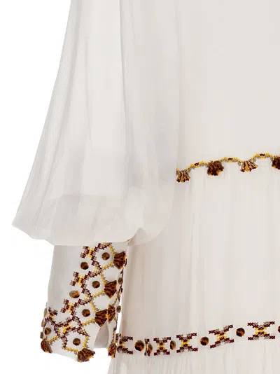 Shop Ermanno Scervino Embroidery Kaftan Dress Dresses White