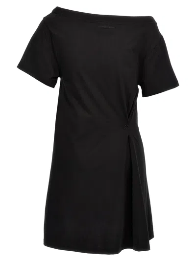 Shop Courrèges Logo Embroidery Dress Dresses Black