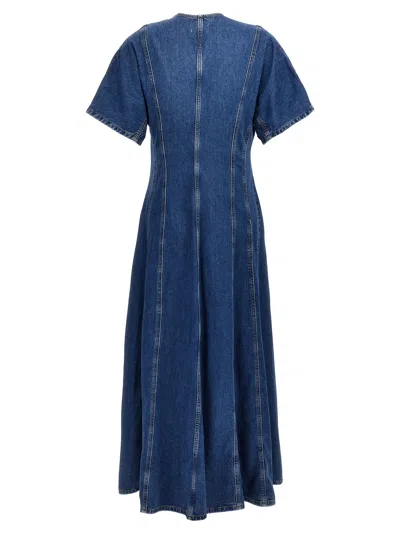 Shop Ganni Maxi Denim Dress Dresses Blue