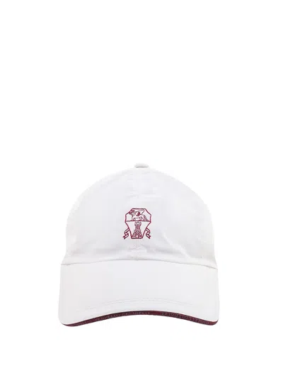 Shop Brunello Cucinelli Peaked Hat With Logo