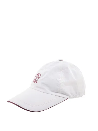 Shop Brunello Cucinelli Peaked Hat With Logo