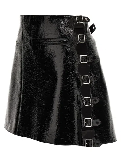 Shop Courrèges Vinyl Miniskirt Skirts Black