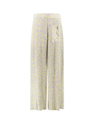 Shop Dries Van Noten Viscose Trouser With All-over Pattern