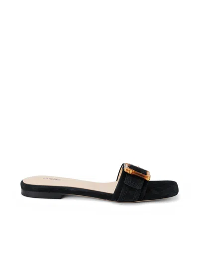 Shop L Agence Aurelie Buckle Slide Sandal In Black Nubuck