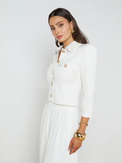 Shop L Agence Kumi Cropped Jacket In White