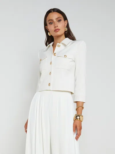 Shop L Agence Kumi Cropped Jacket In White