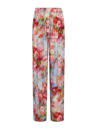 Shop L Agence Lillian Wide-leg Pant In Multi Soft Cloud Floral