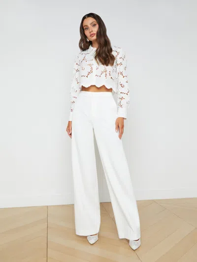 Shop L Agence Livvy Straight-leg Trouser In White