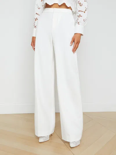 Shop L Agence Livvy Straight-leg Trouser In White