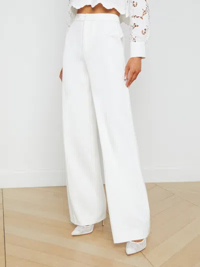 Shop L Agence Livvy Straight-leg Trouser In White