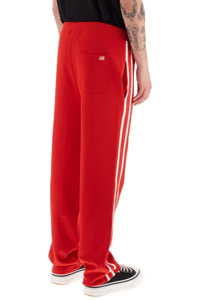 Shop Ami Alexandre Mattiussi Ami Alexandre Matiussi Track Pants With Side Bands Men In Red