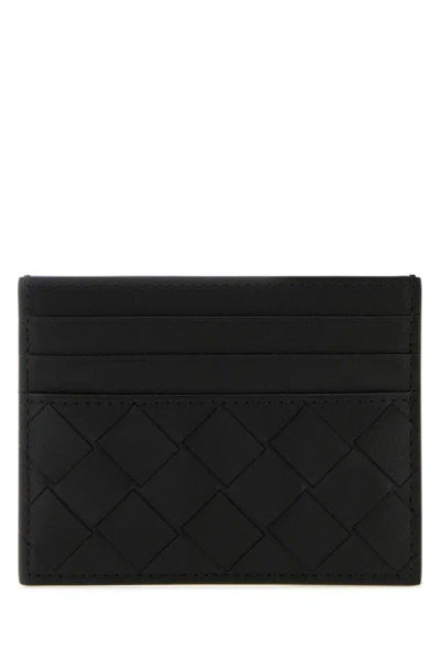 Shop Bottega Veneta Man Black Leather Card Holder