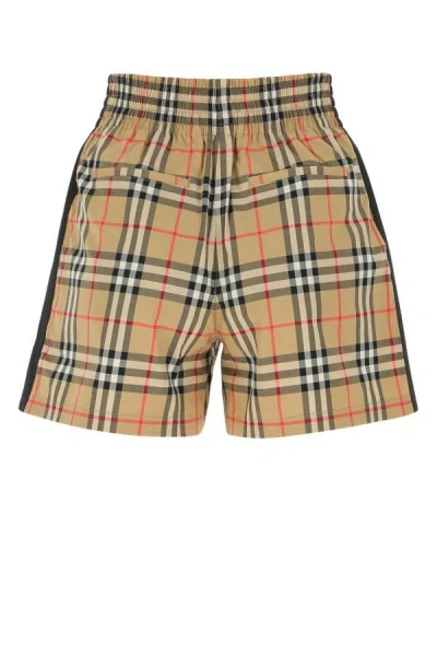 Shop Burberry Woman Embroidered Stretch Cotton Shorts In Multicolor