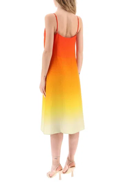 Shop Casablanca Silk Satin Slip Dress With Gradient Effect Women In Multicolor