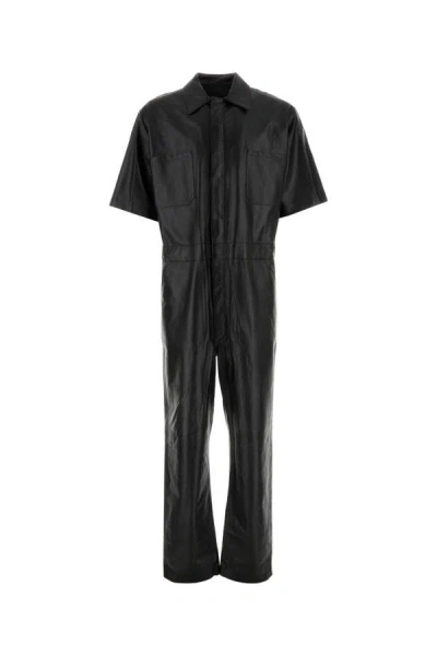 Shop Givenchy Man Black Leather Jumpsuit