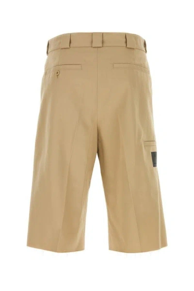Shop Givenchy Man Cappuccino Polyester Blend Bermuda Shorts In Brown