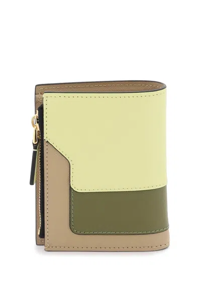 Shop Marni Multicolored Saffiano Leather Bi-fold Wallet Women