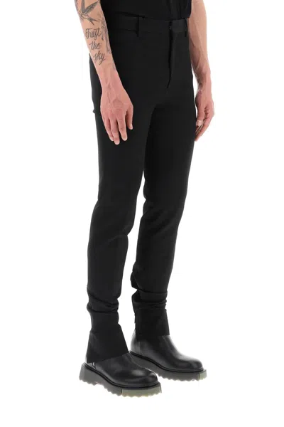 Shop Off-white Slim Tailored Pants With Zippered Ankle Men In Black