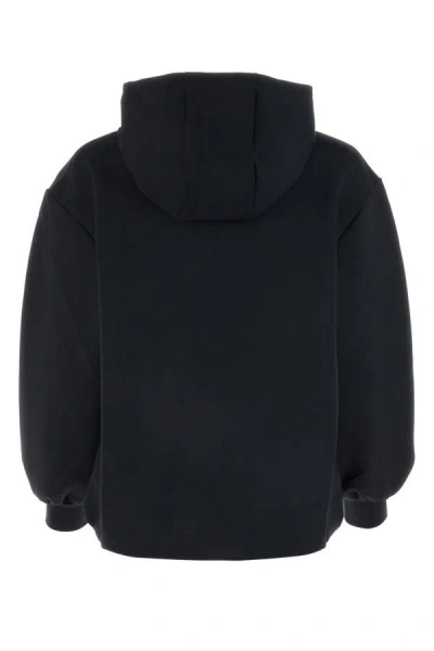 Shop Prada Woman Black Jersey Sweatshirt