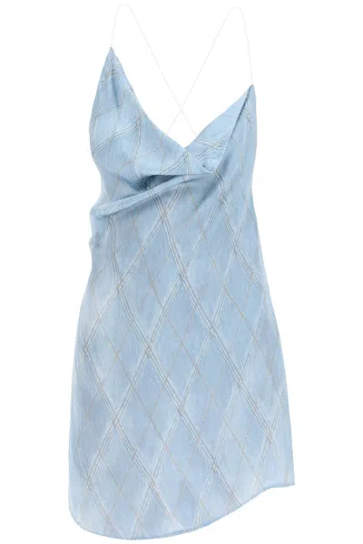 Shop Y/project Y Project Satin Slip Dress Women In Blue