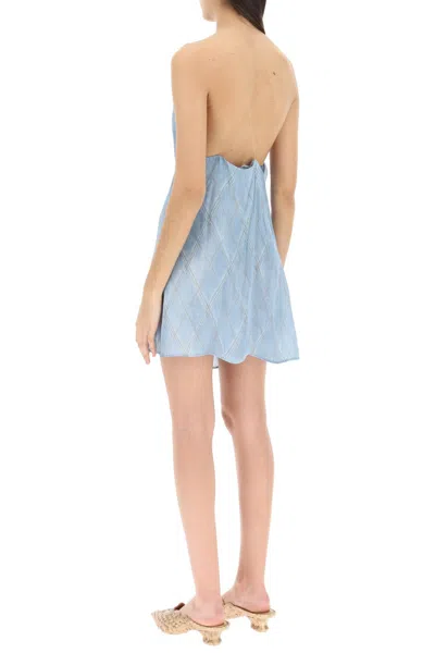 Shop Y/project Y Project Satin Slip Dress Women In Blue
