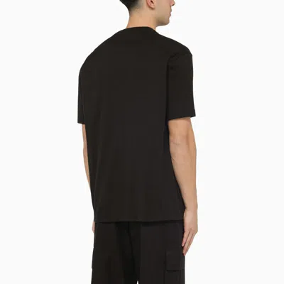 Shop Y-3 Adidas  Crew-neck T-shirt With Logo Blurs In Black