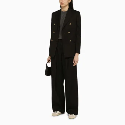 Shop Golden Goose Wide Trousers In Black