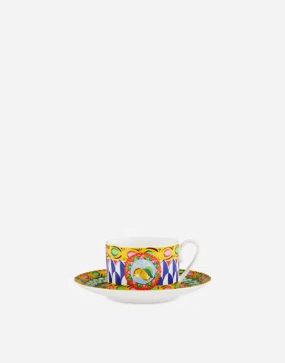 Dolce & Gabbana Fine Porcelain Tea Set In Multicolor