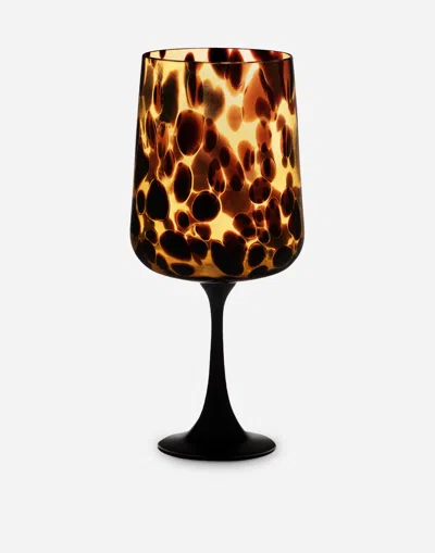 Dolce & Gabbana Spotted Hand-blown Murano Cocktail Glass In Multicolor