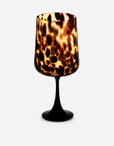 Dolce & Gabbana Spotted Hand-blown Murano Cocktail Glass In Multicolor
