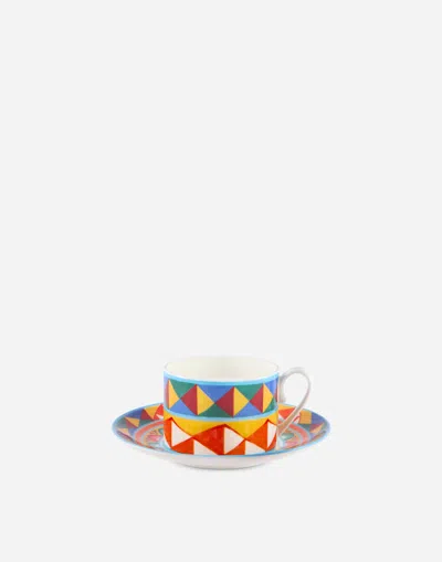 Dolce & Gabbana Fine Porcelain Tea Set In Multicolor