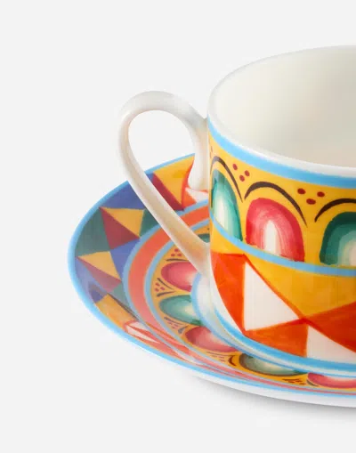 Dolce & Gabbana Fine Porcelain Tea Set In Multicolor