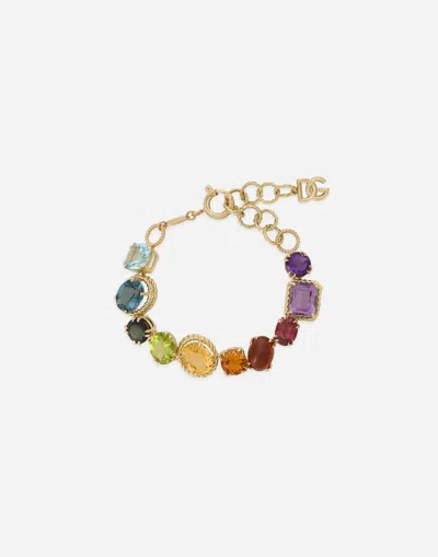 Dolce & Gabbana Bracelet With Multi-colored Gems In Gold