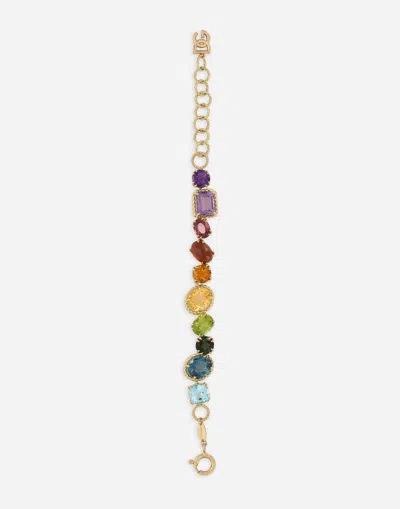Dolce & Gabbana Bracelet With Multi-colored Gems In Gold
