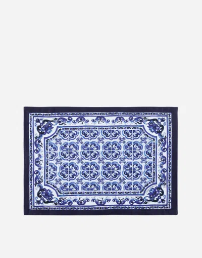 Dolce & Gabbana Set Linen Placemat And Napkin In Multicolor