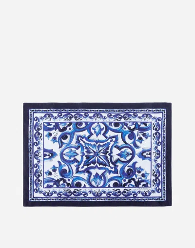 Dolce & Gabbana Set Linen Placemat And Napkin In Multicolor