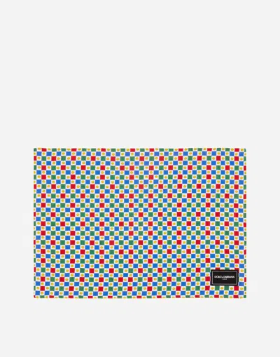 Dolce & Gabbana Set Linen Placemat And Napkin In Multicolor