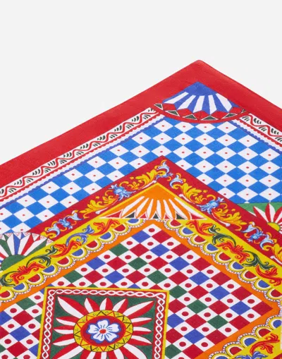 Dolce & Gabbana Set Linen Placemat And Napkin In Multicolor