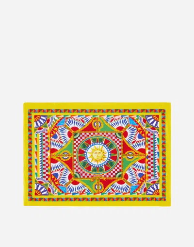Dolce & Gabbana Set Linen Placemat And Napkin In Multicolor