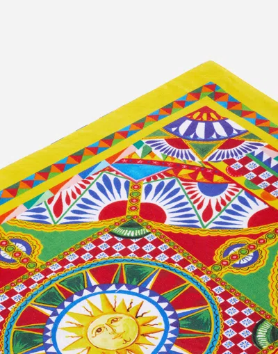 Dolce & Gabbana Set Linen Placemat And Napkin In Multicolor