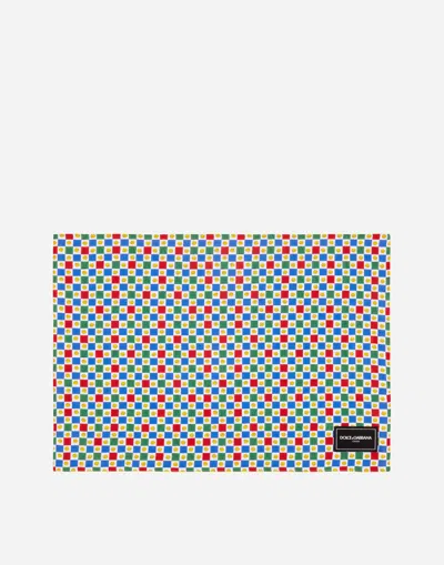 Dolce & Gabbana Set Linen Placemat And Napkin In Multicolor
