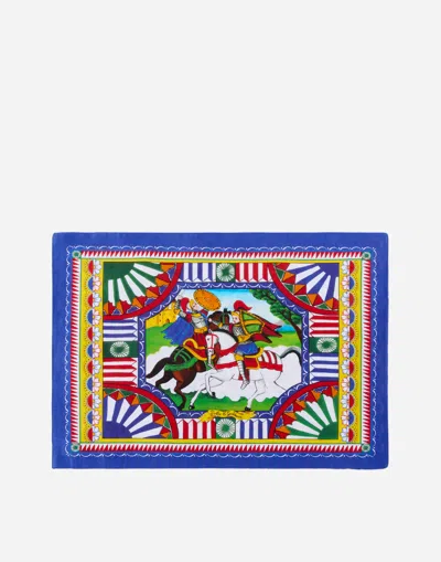 Dolce & Gabbana Set Linen Placemat And Napkin In Multicolor
