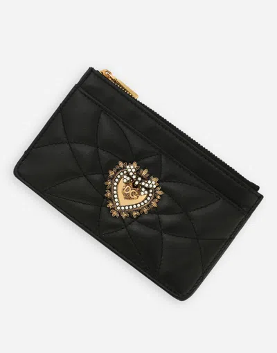 Dolce & Gabbana Medium Devotion Card Holder In Black