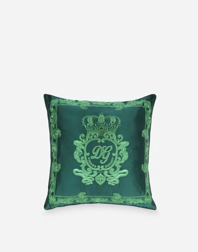 Dolce & Gabbana Mikado Silk Cushion Medium In Multicolor